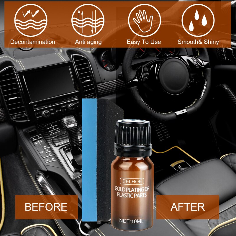 10Ml Coating Plakken Onderhoud Cleaner Auto Plastic Onderdelen Opknappen Middel Auto Dashboard Interieur Onderdelen Onderhoud Agent