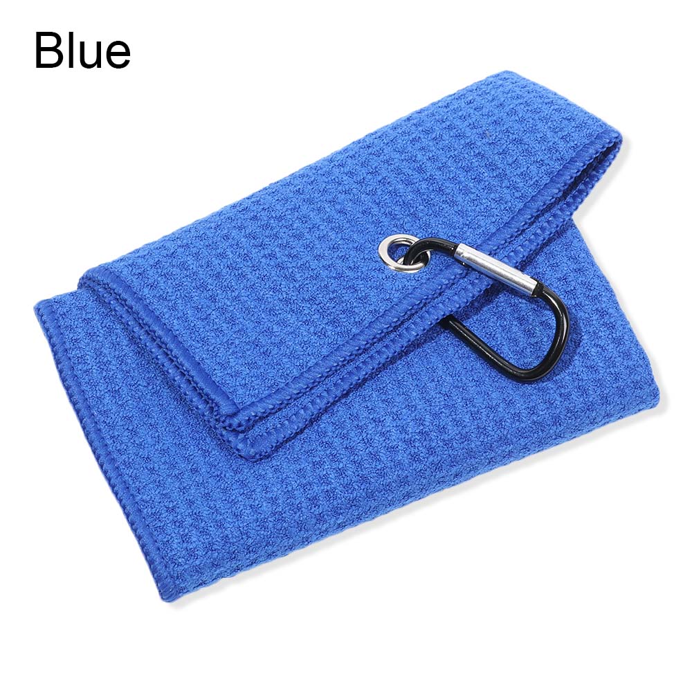 30*50Cm Microfiber Katoenen Handdoek Met Karabijnhaak Reinigt Clubs Golf Ballen Handen Reinigingsdoekjes Water Sport Zwembad accessoires: Blue