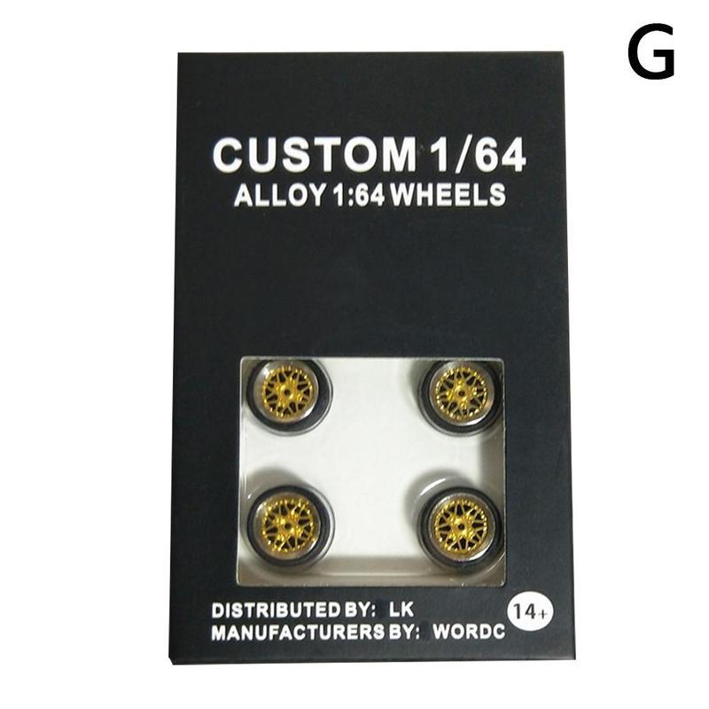 Stijl 1: 64 Model Gemodificeerde Band Diecasts Alloy Wheel Tire Rubber Speelgoed Voertuigen Algemeen Model Van Auto Veranderen Accessoires