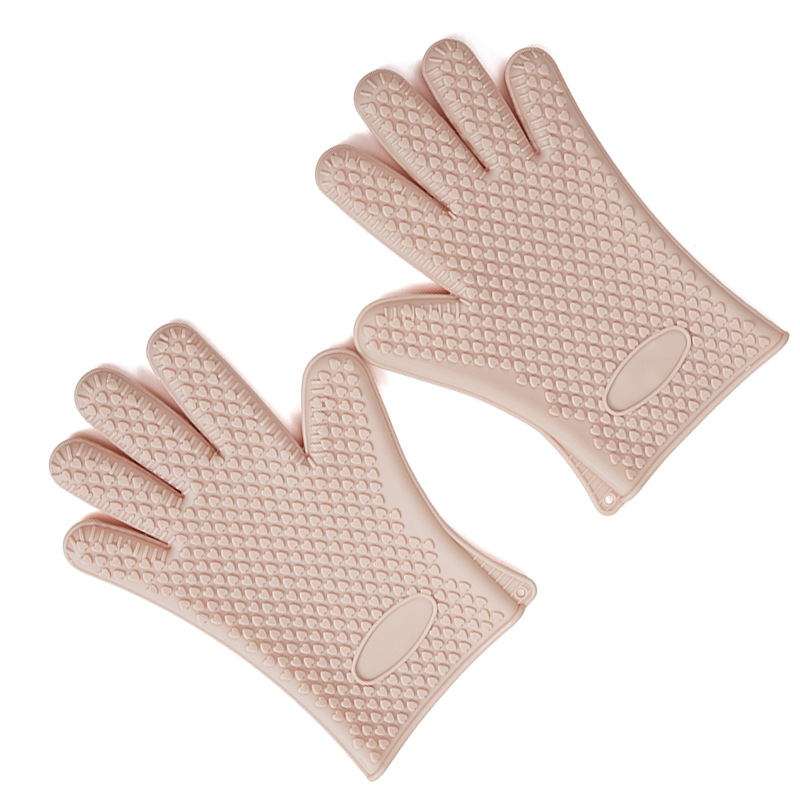 Insulated Anti-scalding Oven Silicone Gloves Can Be Used in Microwave Ovens and Baking Ovens: dark blue