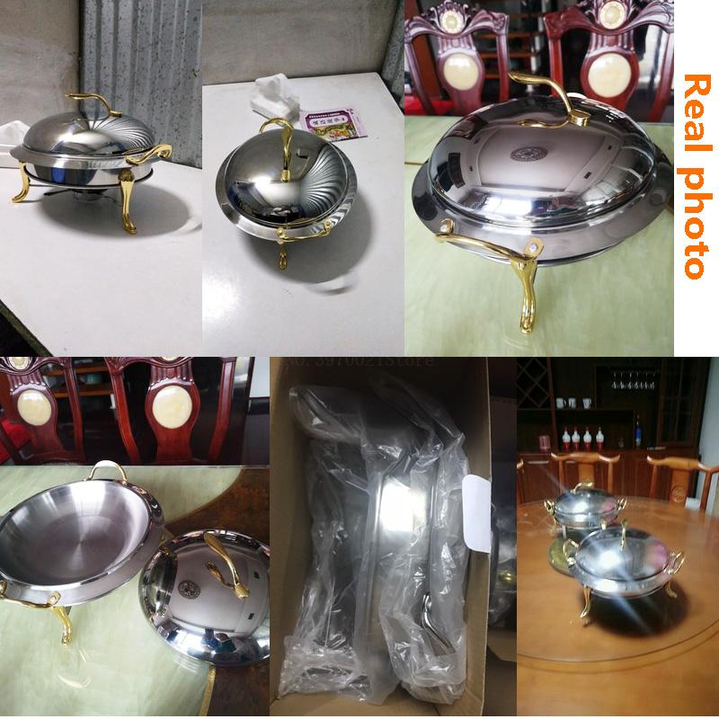 stainless steel alcohol stove household /commercial small chafing dish solid fuel boilersmall dry pot apple pot 20/24cm