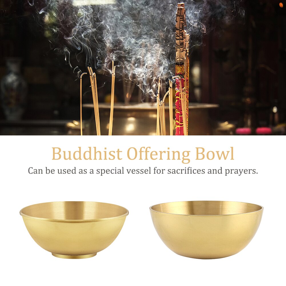 Utensilios de cocina hechos a mano para adorar a Buda, cuenco budista liso, de arroz y agua de templo, decoración del hogar