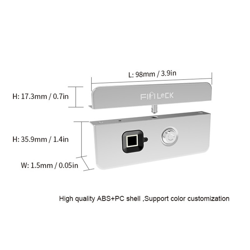 FIPILOCK Mini Dustproof Fingerprint Smart Lock Anti-Theft Biometric Backpack Lock with Key Fingerprint Padlock