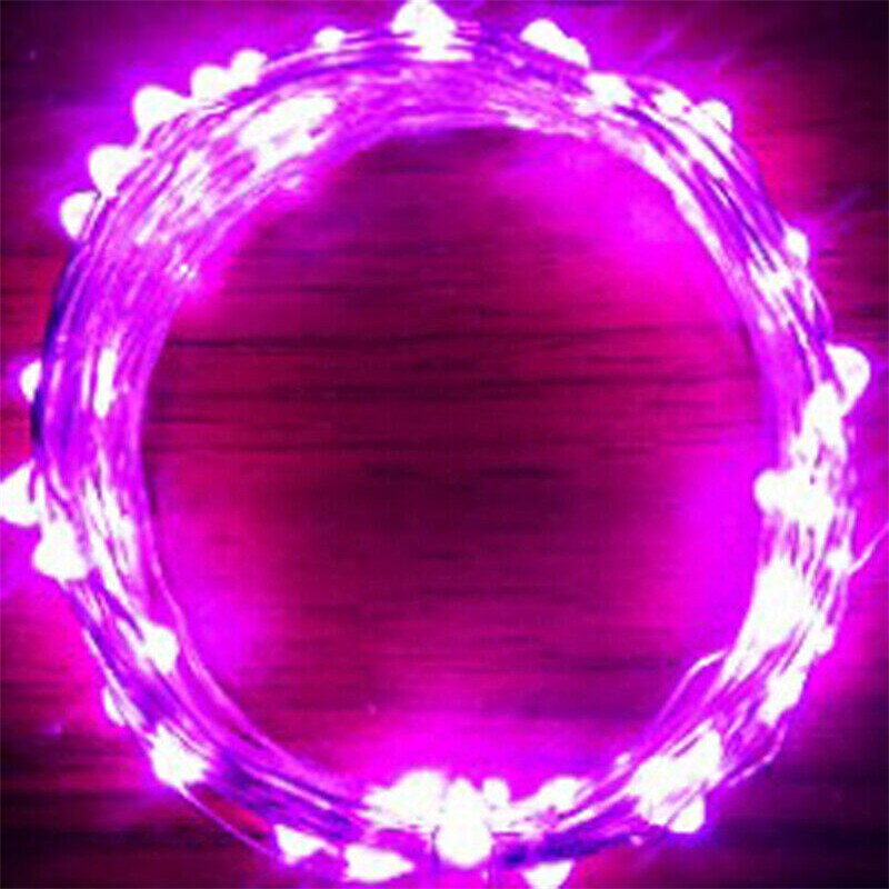 1M LED Wijnfles Cap Kurk Koperdraad String Silver Wire String 10 LEDs Waterdichte Kleur Festival Party lights String: Roze