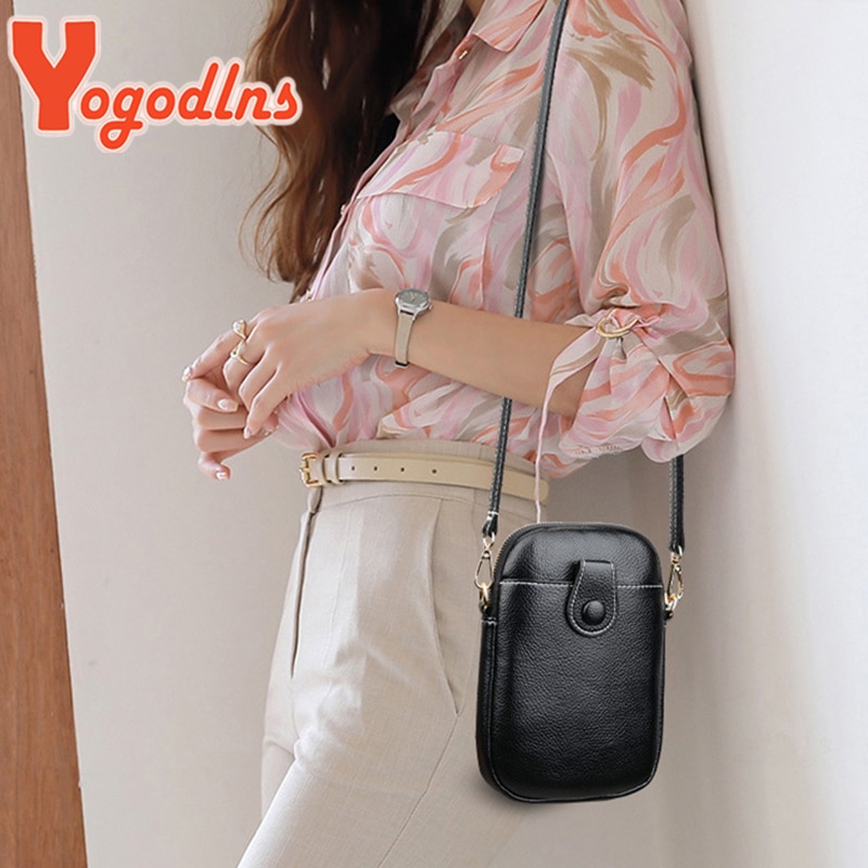 Yogodlns Vintage PU Leather Shoulder Bag Women Mini Crossbody Bag Shopping Messenger Bag Mobile Phone Purse Lady Handbag Bolso