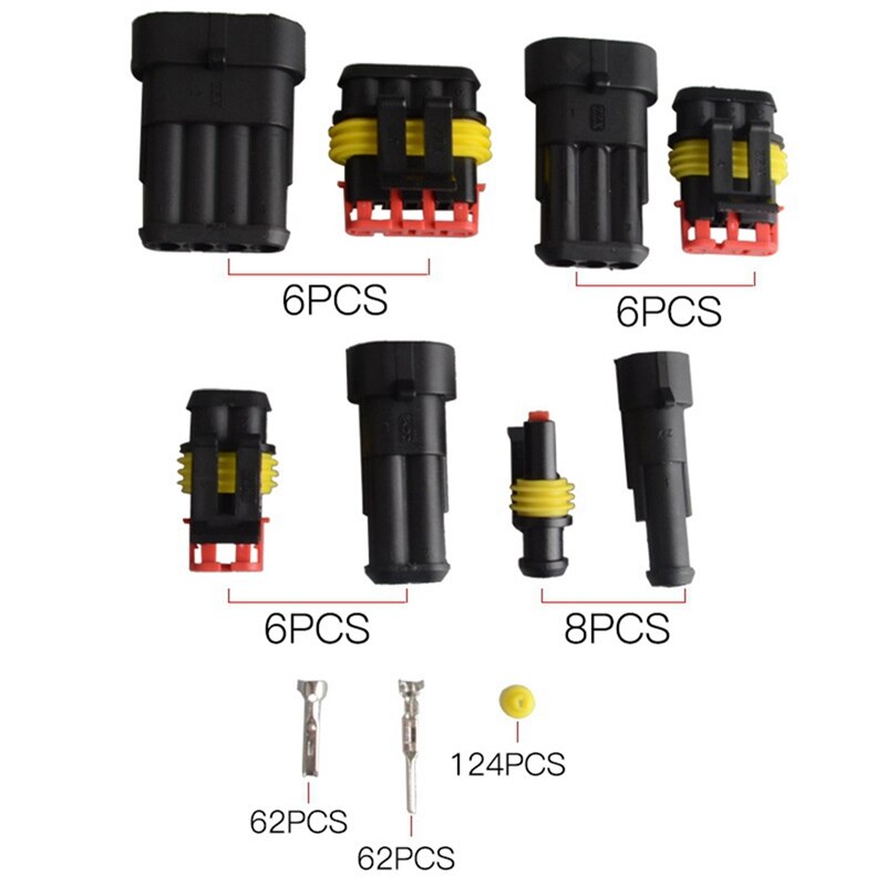 Waterproof Automotive Wire Connector Plug 1-6P With Fuse Electrical Equipment Female Male Way AMP Super Seal