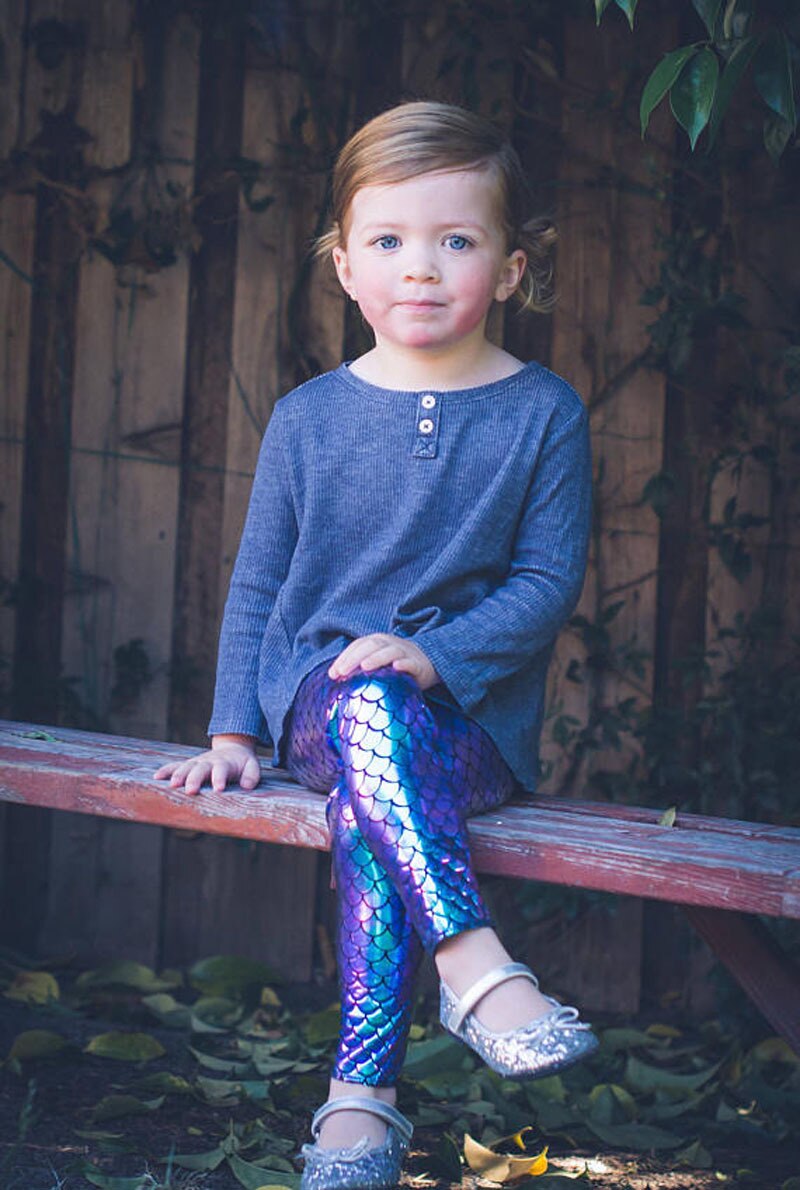 Europeo e Americano Girls'Fish Bilancia Mirage Pantaloni, Mermaid Matita Pantaloni