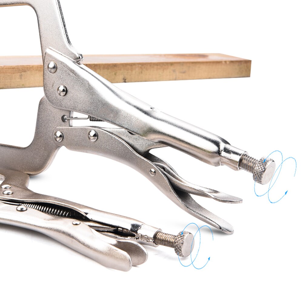Pincer Tong Tenon Locator Fix Plier Grip Vise Lock Jaw Swivel Hand Tool Alloy Steel Pad Wood Work C Clamp weld Clip Woodwork