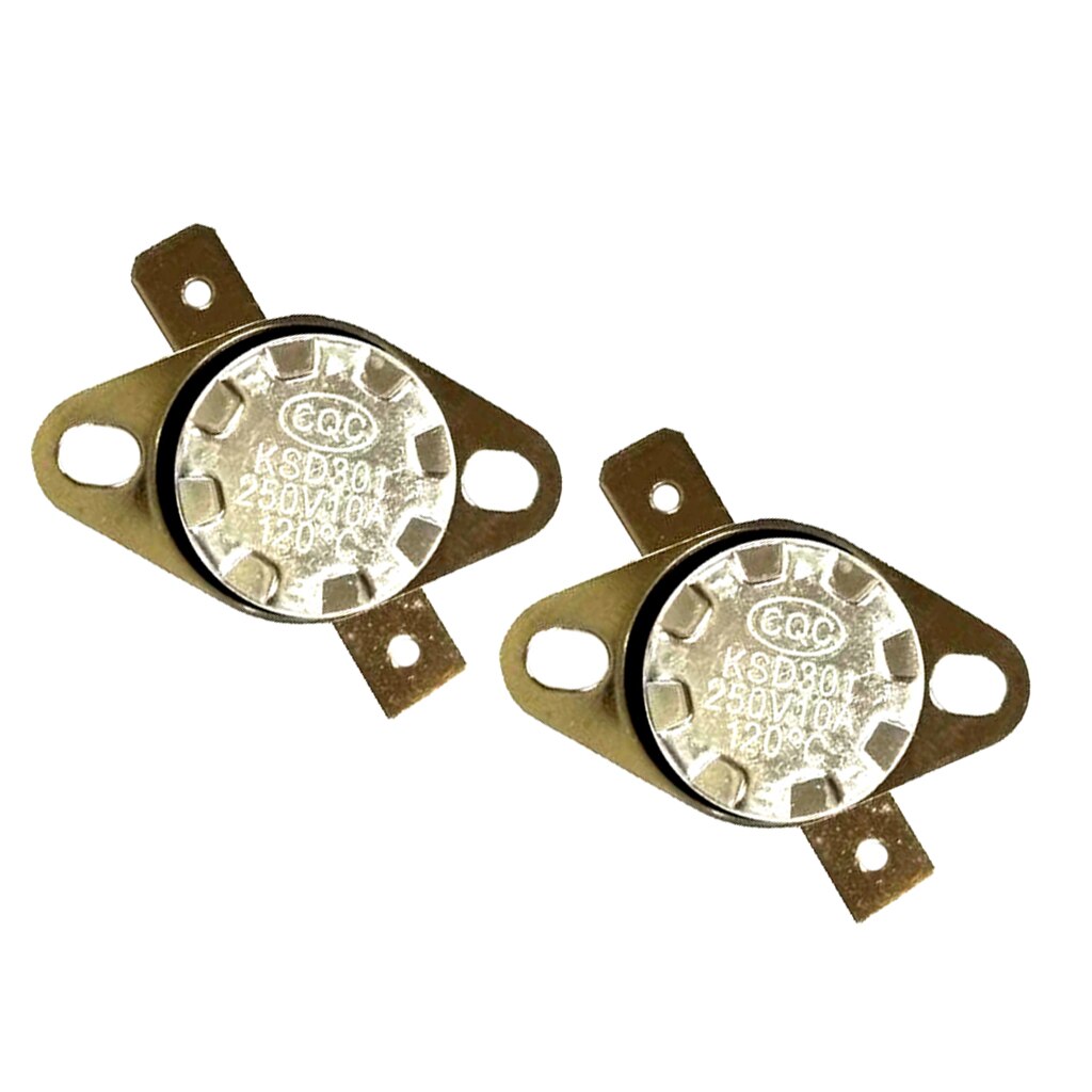 2pcs Temperature Control Switch Thermostat 120°C N.C. Normal Closed