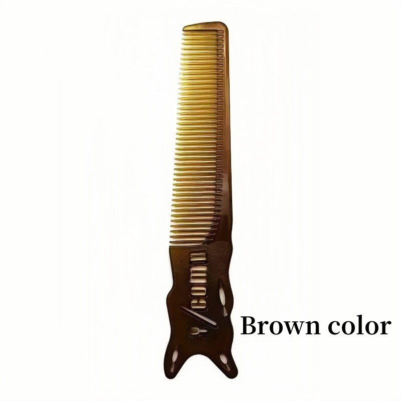 Kolorowe grzebienie z krawędzią robić strzyżenia włosów, fryzjerskie grzebienie robić strzyżenia na płasko dla mężczyzn, profesjonalne grzebienie robić strzyżenia włosów, szczotki fryzjerskie, narzędzia robić stylizacji włosów w salonie fryzjerskim.: Brązowy