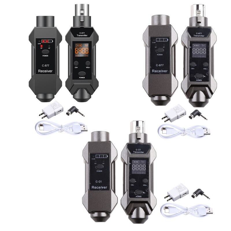 Microphone Wireless System XLR Transmitter &amp;Receiver for Dynamic Mic Audio Mixer Mic Adapter with 6.35mm XLR Adapter
