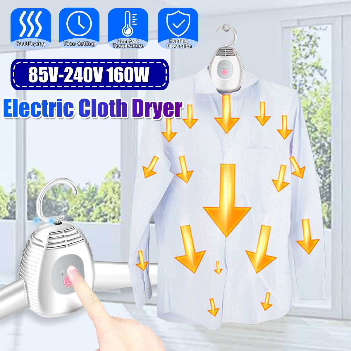 220V Portable Electric Clothes Drying Rack Smart Adjust Hanger Clothes Folding Shoes Dryer Cool Air Drying Machine For Home