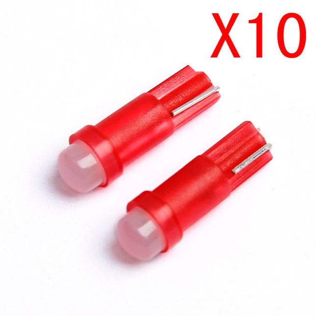10pc T5 led car dashboard light instrument automobile door Wedge Gauge reading lamp bulb 12V cob smd Car Styling red: Default Title