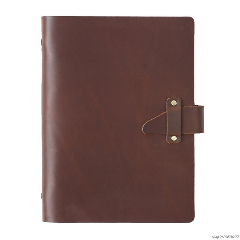 A5 Leather Journal Notepad Closure 6 Ring Binder Personal Diary Loose Leaf Notebook Travel Business for Adult Teen: Auburn