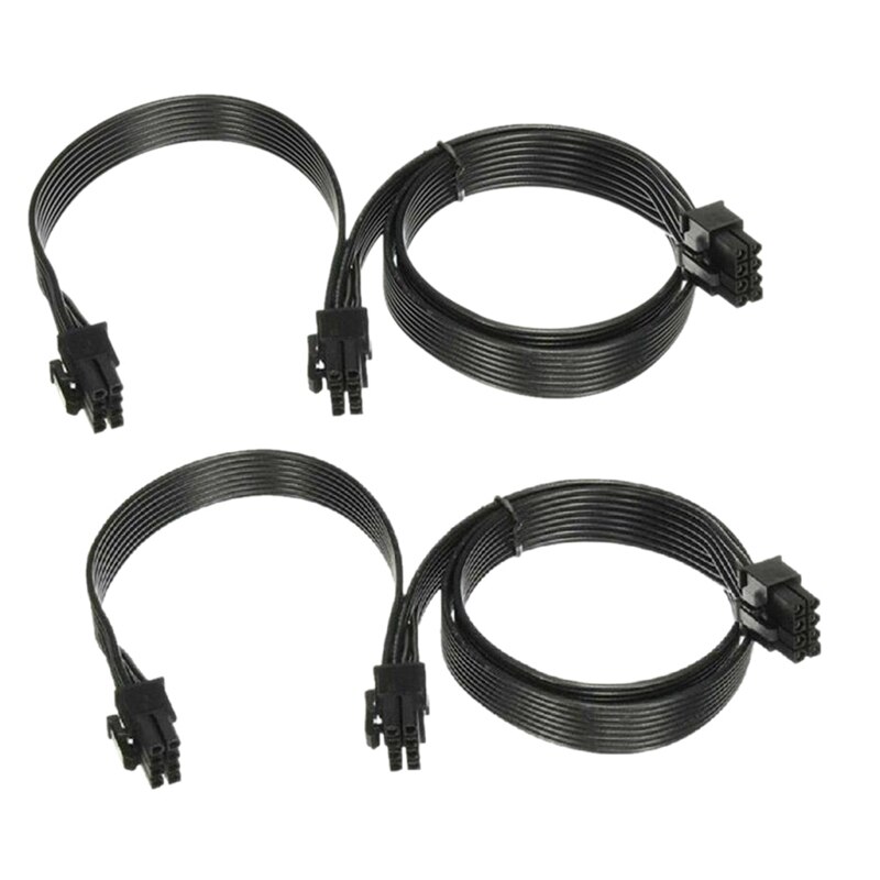 2 sztuk ATX CPU 8 Pin przejście ze złącza męskiego na podwójne PCIe 2X 8 Pin (6 + 2) męski kabel zasilający dla Corsair modułowy zasilacz (60cm + 20cm): Default Title