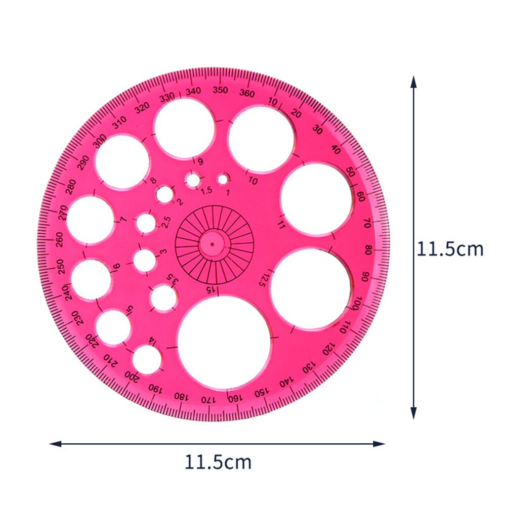 360 Degree Protractor All Round Ruler School Drafting Supplies For Students 16 Circular Cutouts Plastic Clear and easy to read