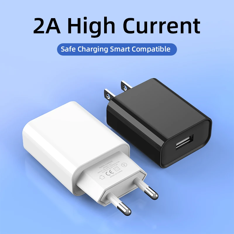 USB-oplader voor mobiele telefoon Snelle oplader met EU/US-stekkeradapter voor internationale reislader voor iPhone en Android