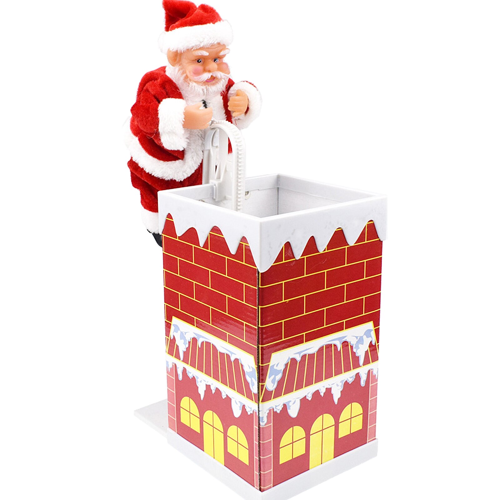 Santa Claus Figure Climbing Chimney Toy Christmas Decor Ornaments