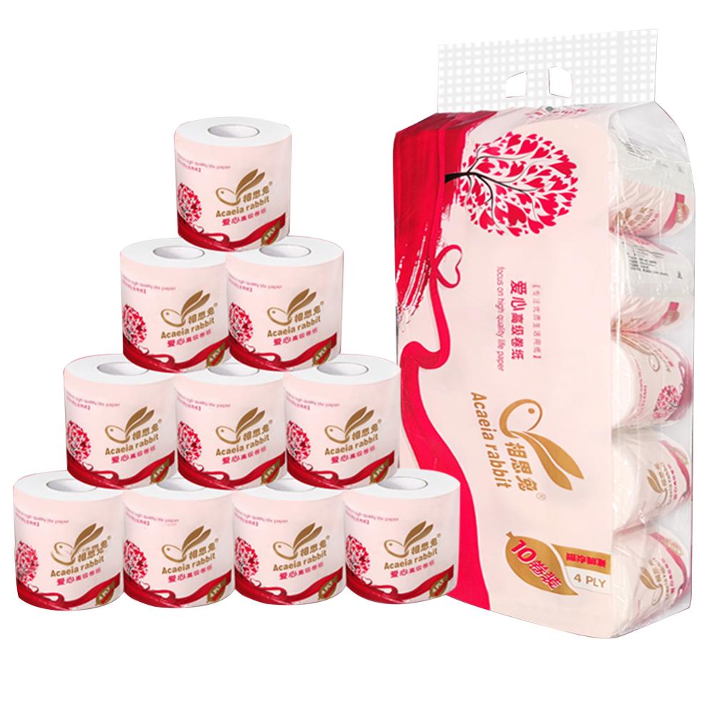 10 Rolls Home Bad Papier Bad Toilet Roll Paper Toiletpapier Wit Toiletpapier Wc Roll Tissue Roll 4Ply Papier handdoeken Tissue