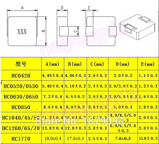 10pcs 0650 Molding Power Choke SMD Power Inductor 1uH=1R0M=1R0 10uH=100M=100 22uH=220M 33uH 47uH 68UH 6*7*5MM