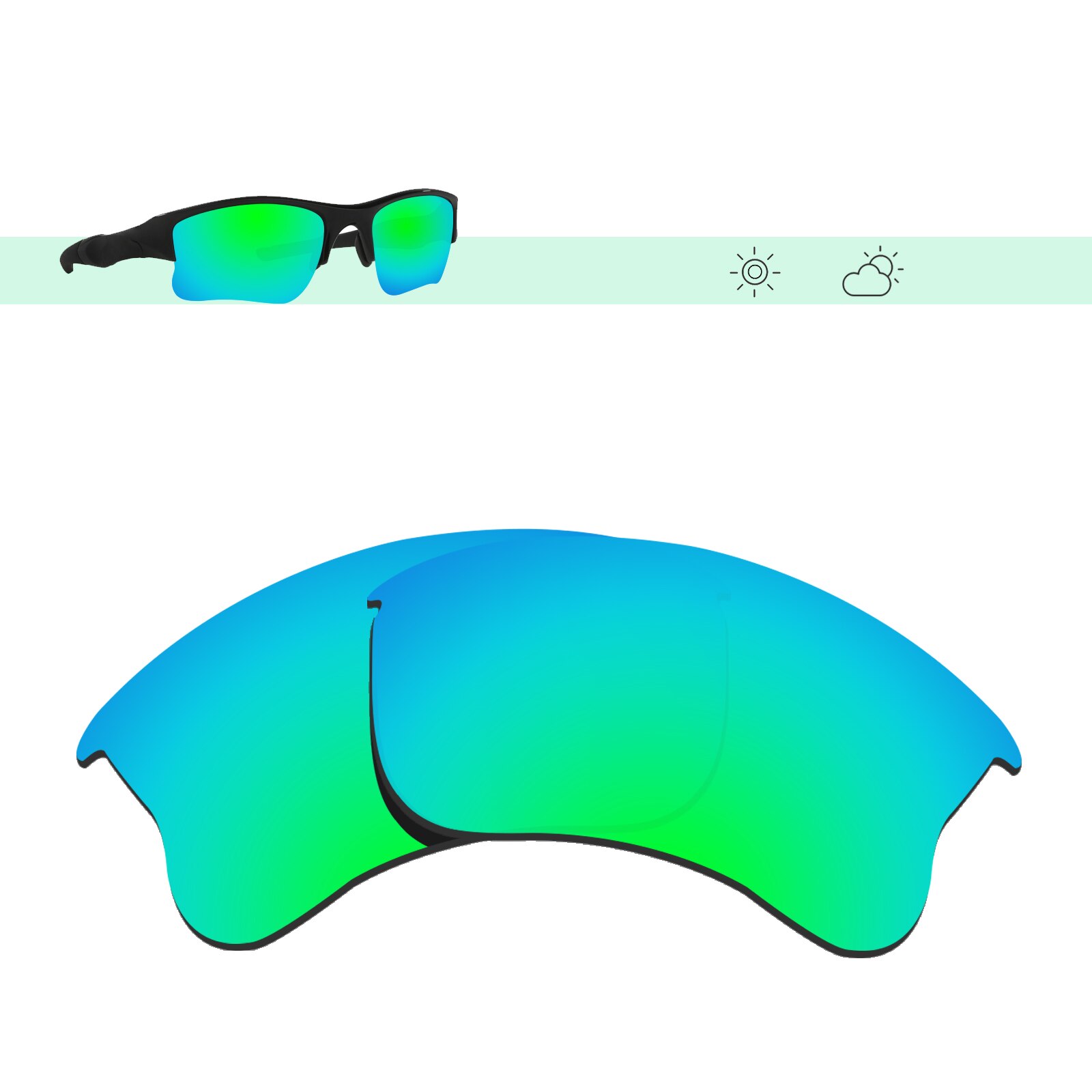 Glintbay 5 par polariserede solbriller erstatningsglas til oakley flak jacket xlj -5 farver