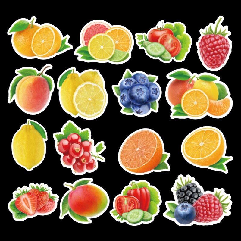 100 fruits, vegetables, green plants, doodle stickers, children's stickers, computer notebook stickers, cartoon stickers