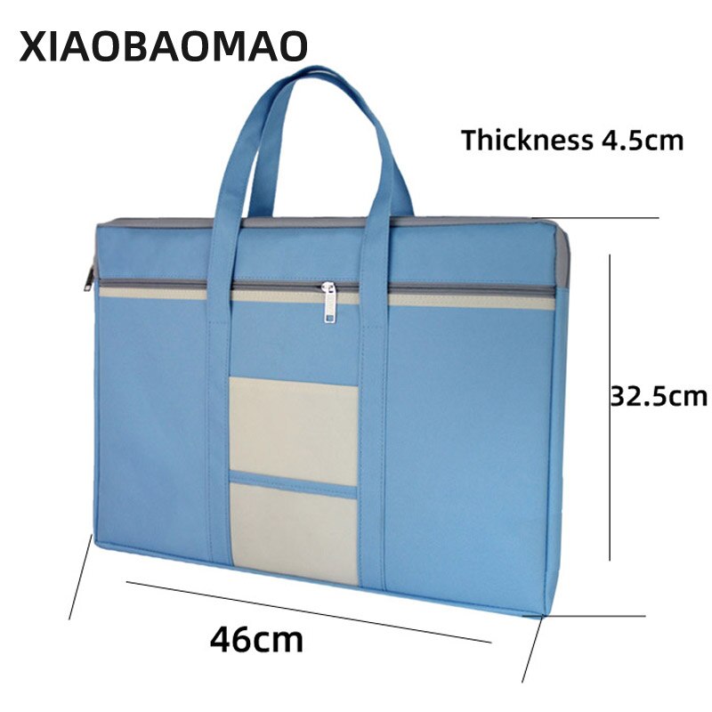A3 Document Bag Large Capacity Double Layer Zip Storage Bags file bag Filing Products Pocket Folder Office School Supplies