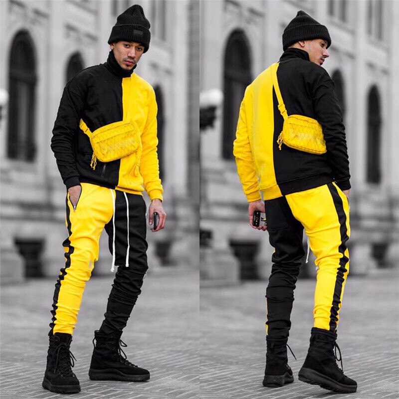 Conjunto de 2 piezas de manga larga con cuello redondo sudadera deportiva conjunto de ropa de deporte para hombre, traje deportivo, entrenamiento para hombre, ropa deportiva, sudaderas con capucha + Pantalones
