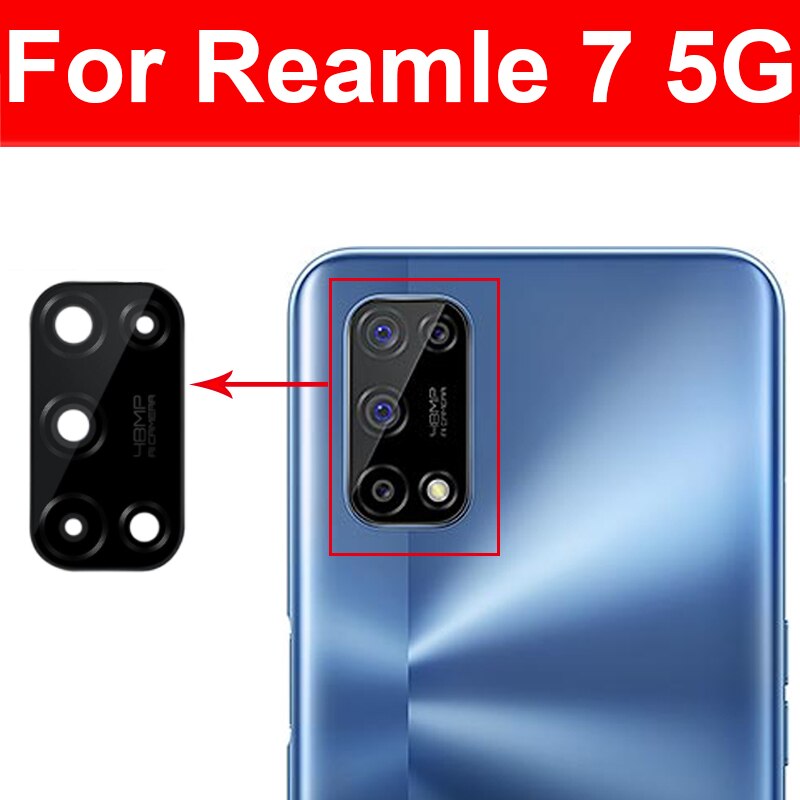 Terug Achteruitrijcamera Glas Lens Voor Oppo Realme 7 8 Pro 7i 8i 8S Global 5G Achteruitrijcamera lens Voor Realme 7pro 8pro Met Sticker Reparatie
