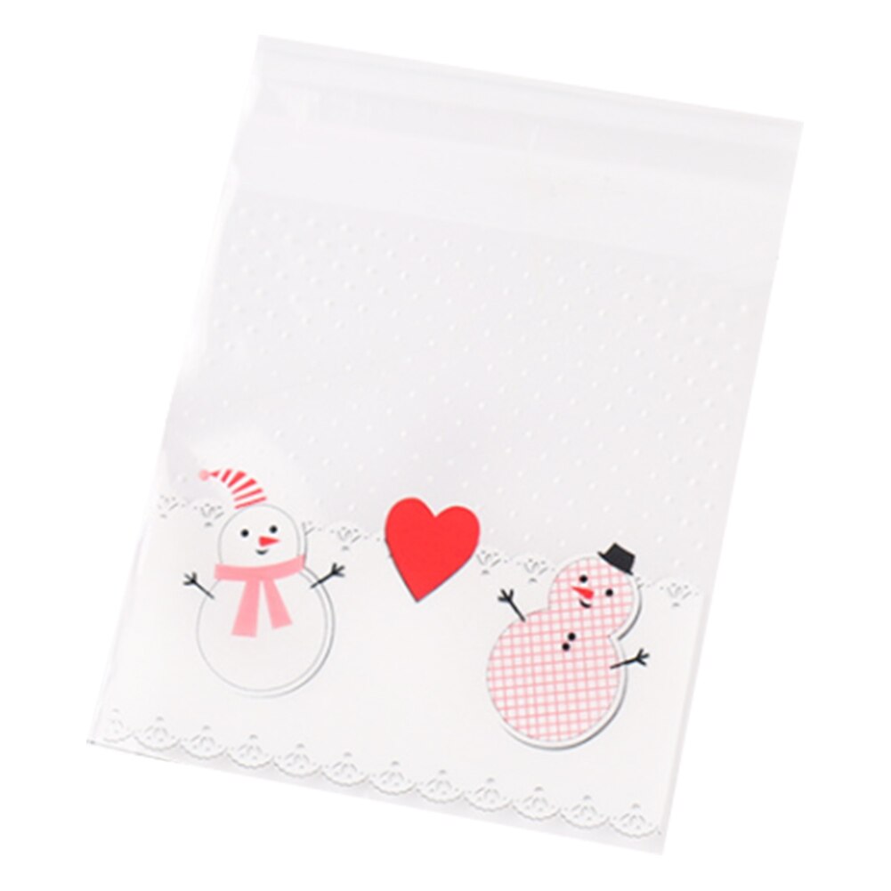 100Pcs Xmas Self-adhesive Cookie Packaging Plastic Bags Christmas Cellophane Party Bags Candy Bag Festival Party Favor: 1C