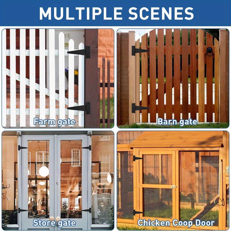 4 stuks zware t-band deurscharnieren, roestvrij smeedijzeren, roestvrije kastscharnieren voor kledingkasten, meubeldeuren.