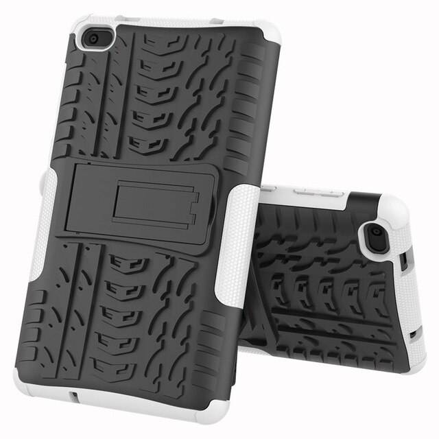 Funda para tableta 2 en 1 de alta resistencia, Funda robusta híbrida para Lenovo Tab E7 , Funda para Lenovo 7104 TB-7104F, Funda de 7 pulgadas + película + bolígrafo: white