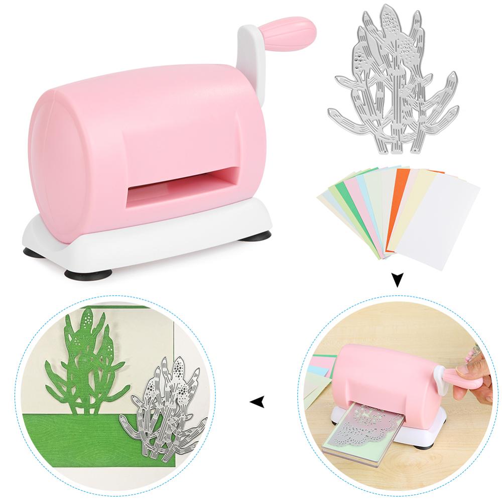 Udstansning prægning maskine scrapbooking cutter stykke udstanset papir cutter udstanset maskine hjem diy prægning dør værktøj: Lyserød 155 x 110 x 80mm b