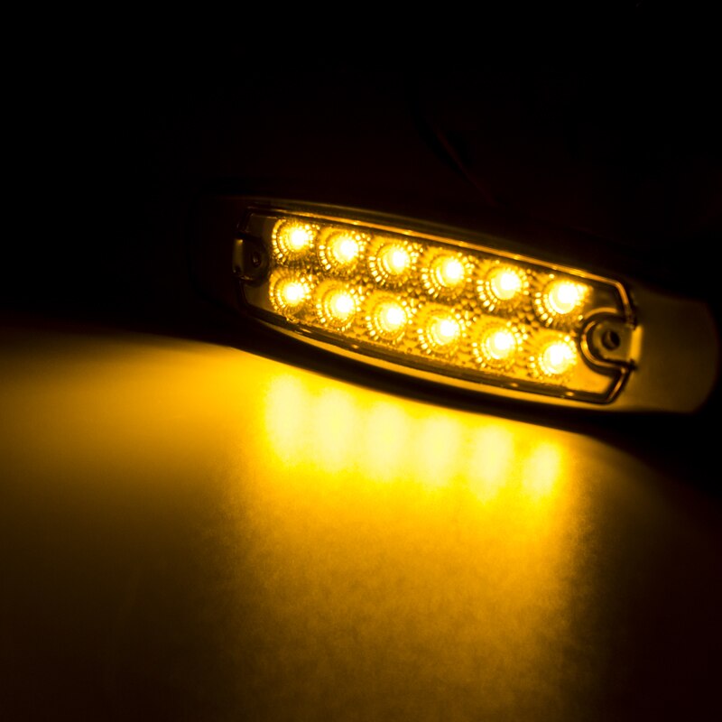 10pcs 12 LED 12V 24V Car LED Side Marker Lights Indicator Lamp Truck Trailer Lorry Caravan Bus Van Boat RV Pickup Waterproof