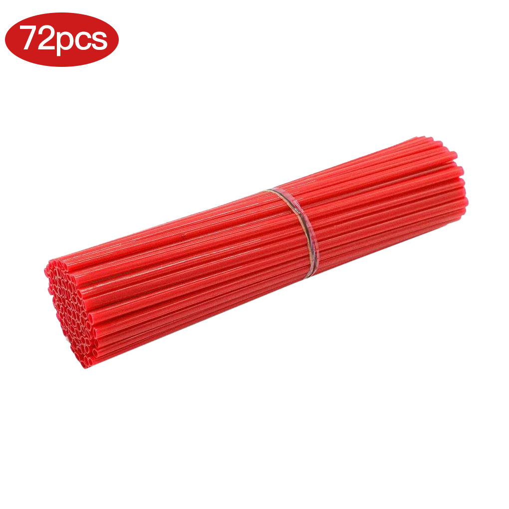 Protector de rueda de motocicleta, 72 piezas, cubiertas de piel para tubo de Motocross, accesorios geniales, 9 colores, 24CM/17CM: 24CM Red 72pcs