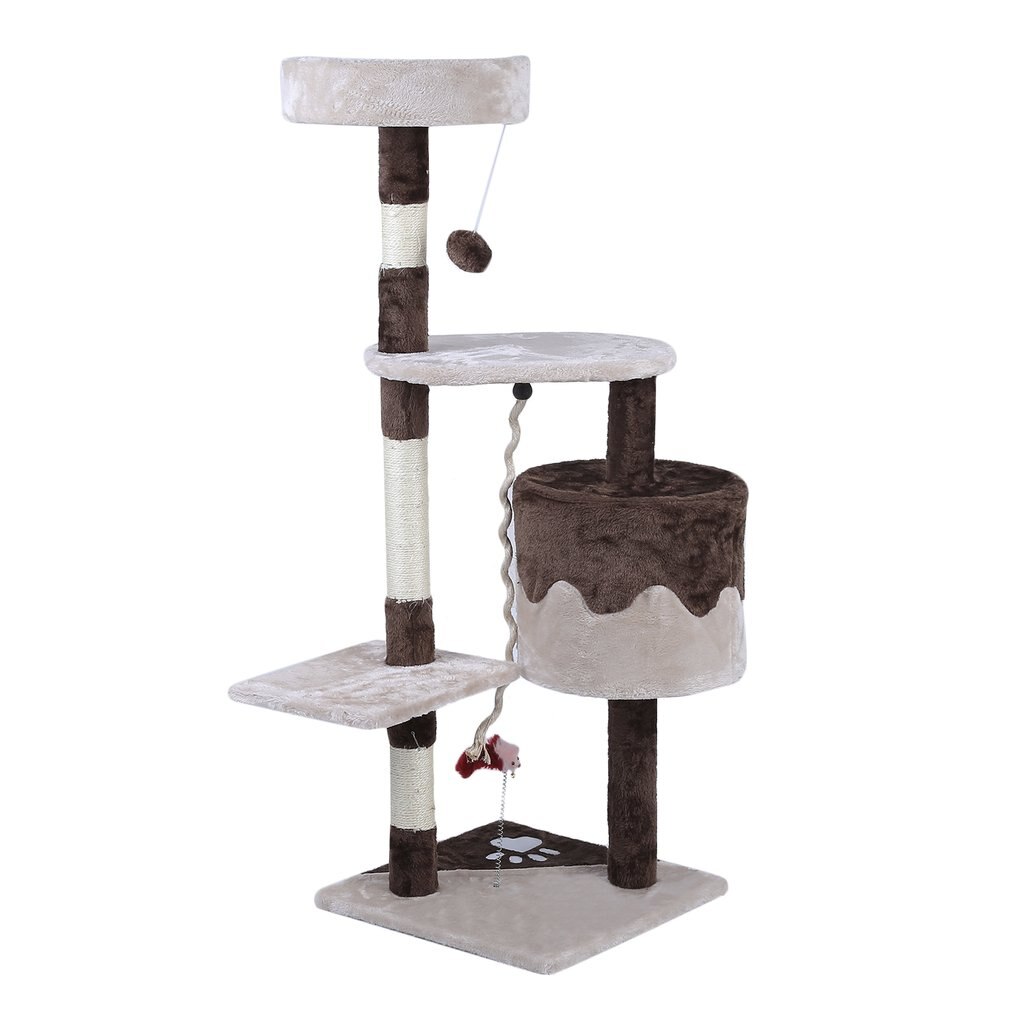 (From UK) Large Climbing Frame Cat'S Tree 112 cm Height Speed Pets Animals Scratching Posts Wonderful Toys House Furniture