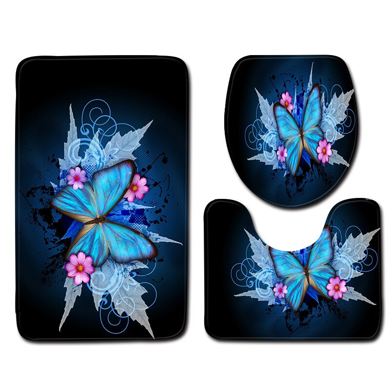 Juego de alfombrillas de baño T Purple Crocus, alfombras de baño antideslizantes, alfombra 3D de absorción de agua para decoración del hogar, 45x75cm, felpudo para inodoro: Z1