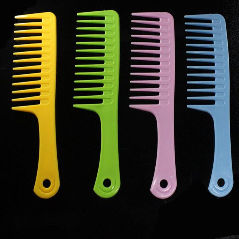 1 PC. Wide Tooth Anti-Static Hairdressing Comb Heat Resistant Woman Wet Detangle Curly Hair Brushes Pro Salon Styling Tools: random