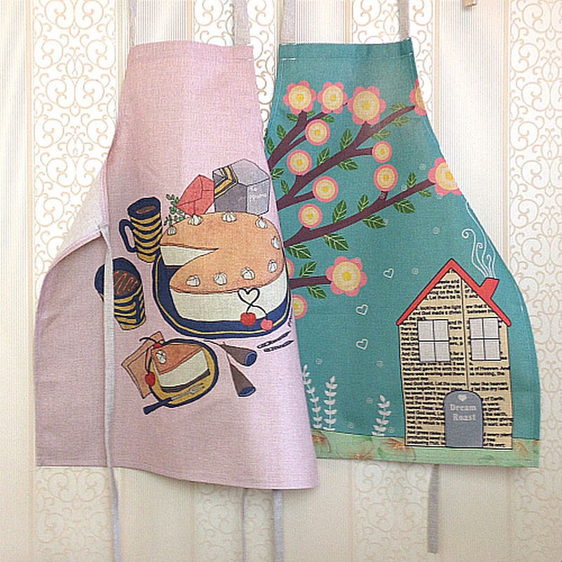 mandilon escolar infantil delantal barbero limpieza hogar Delantal de lino con de dibujos animados para niños, delantal antiincrustante con pintura de pastel y Casa, color rosa, para la cocina del hogar