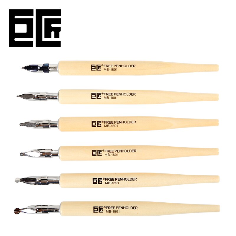 Stort hode kalligrafi skisse og tegneserie multifunksjons penner fontwork dyppe penn maling forsyninger 1.0/1.5/2.0/3.0/4.0/5.0mm 6 stk / mye