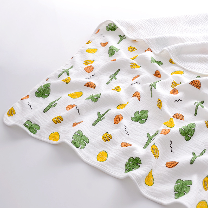 Manta de algodón puro, Toalla de baño para bebé, de cuatro capas gasa, suave manta transpirable para niños, manta fresca para el verano 105x105cm: 07