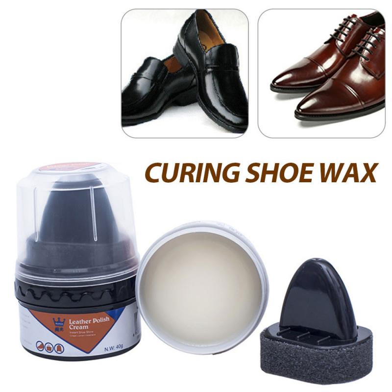 1Pcs Schoen Wax Wordt Geleverd Met Spons Wax Onderhoud En Renovatie Schoen Wax Met Spons Vegen Huishoudelijke Schoonmaakmiddelen Gereedschappen
