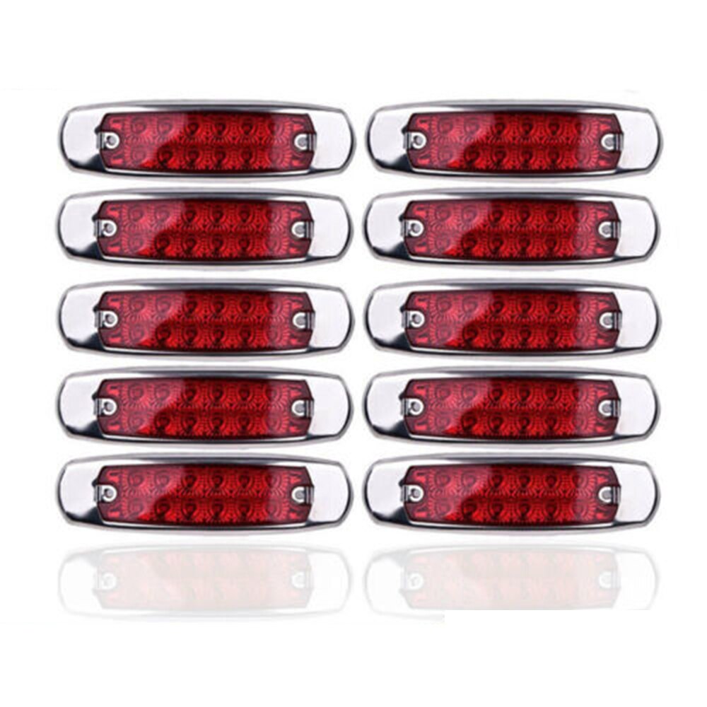 10pcs 12 LEDs Rood Side Marker Klaring Lamp Licht voor Freightliner Kenworth Trucks Auto Trailers Auto