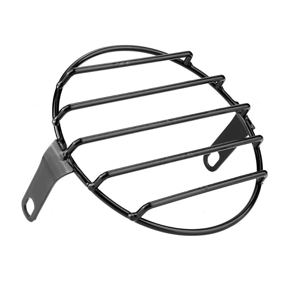 Zwarte Retro Motorfiets Koplamp Grill Ronde Cover Masker Geschikt voor motorfietsen met 5.75inch koplamp