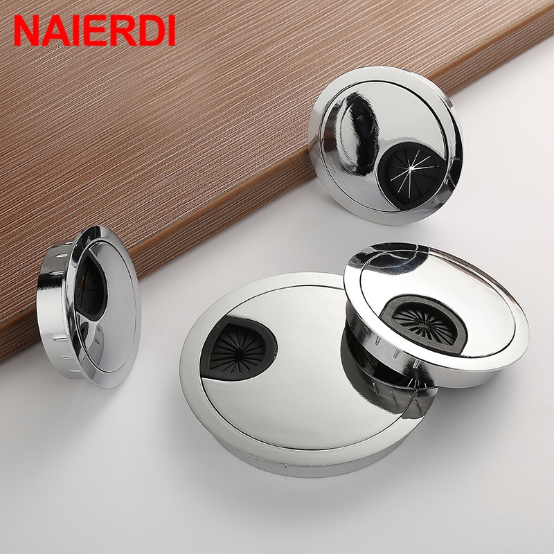 Couvre-fils de Table ronds en alliage de Zinc | Couvre-trous de sortie, Port pour ordinateur PC, câble de bureau, oeillet support de ligne 50mm/53mm/60mm/80mm