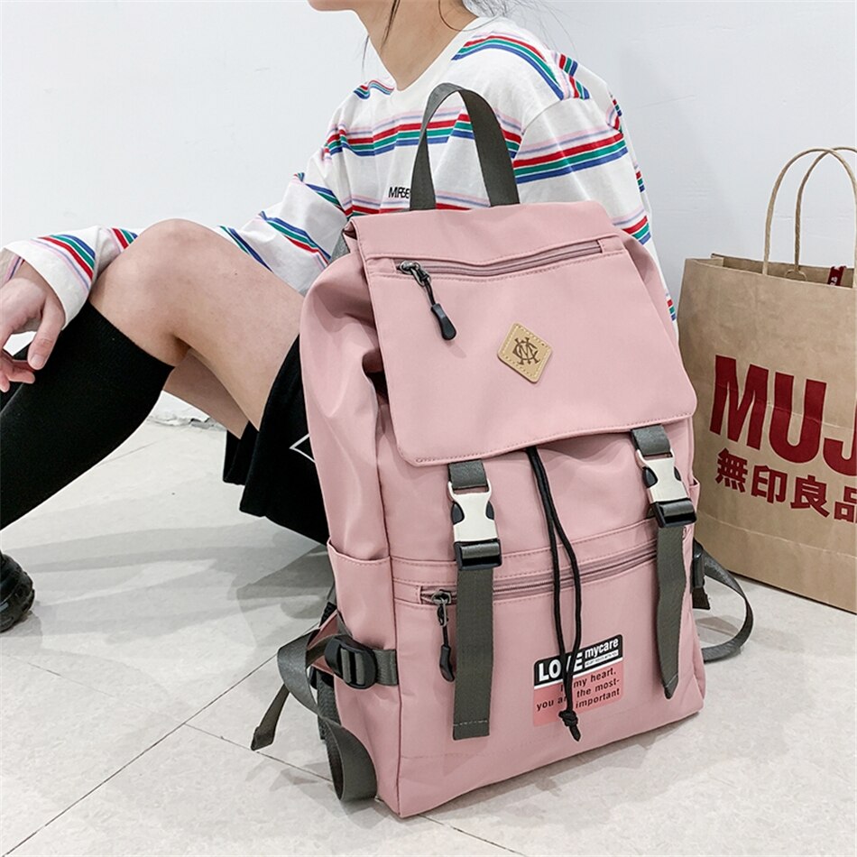 Waterdichte nylon schooltassen meisjes meerdere zakken laptop rugzak 15.6 inch vrouwelijke trend damesrugzak voor reistas