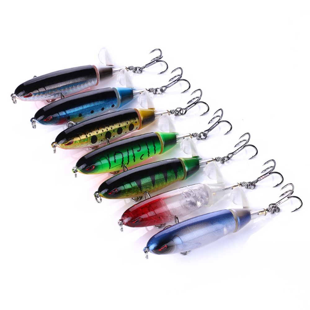8pcs/lot Whopper Popper 10cm 13.2g Fishing Lure Artificial Wobbler Hard Bait Plopper Soft Rotating Tail For Carp Fishing Pesca