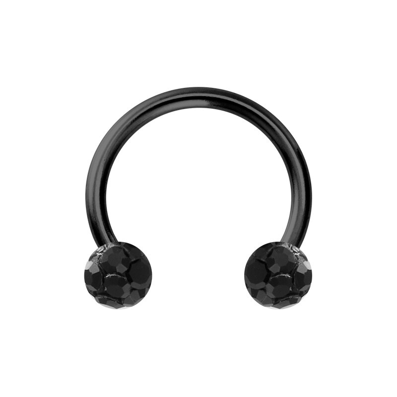 Anillo para el tabique de la nariz, joyería para Piercing de herradura, 16G, pendientes Tragus de hélice para cartílago, Aro para Piercing de labio, retenedor de 8mm, 1 unidad: black / 10mm
