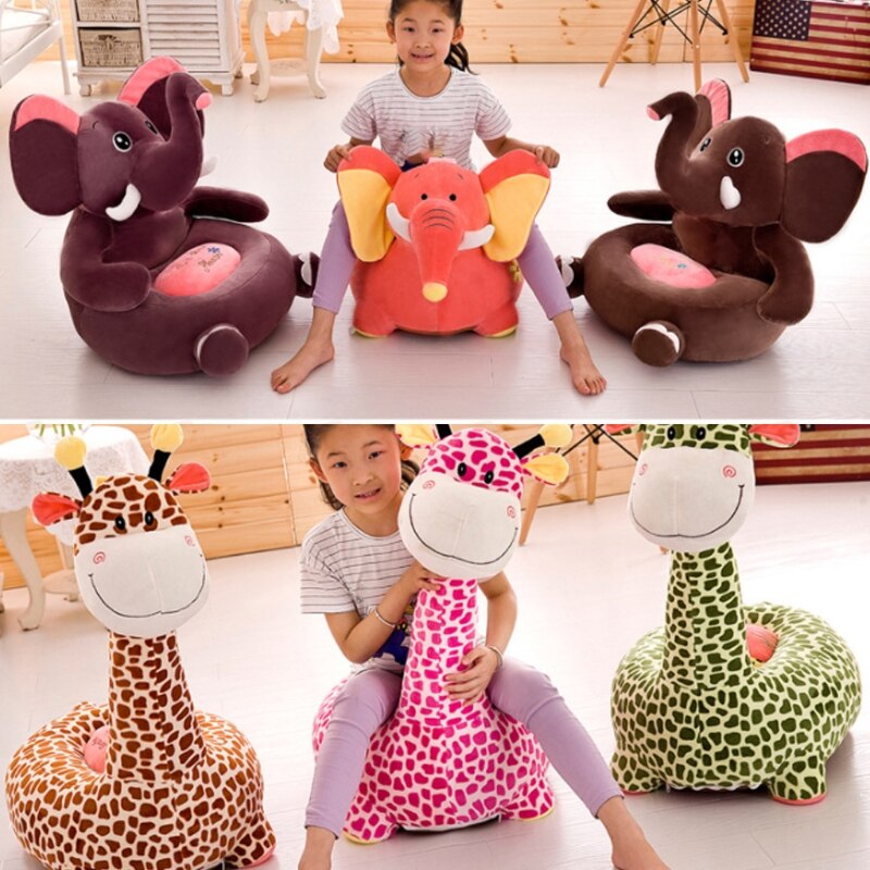 Karikatur freundlicher Sitze Sofa Komfortable PP Baumwolle Ebene Giraffe Sitzen Stuhl Spielzeug Sessel Couch für Baby Kleinkind freundlicher