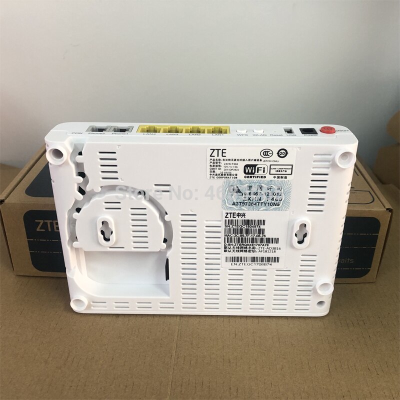 Original novo f460 v5 zte epon modem 4fe + sem fio wifi usb 2tel inglês firmware sip ftth fibra óptica terminal onu